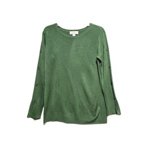 Knit By Hampshire Studio Women's  Sweater Large  Green Acrylic